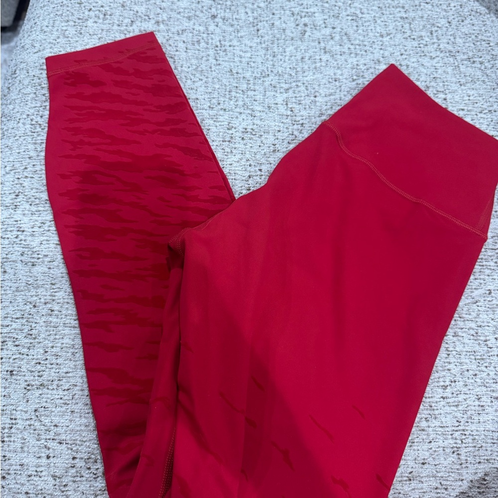 Red Patterned Lulu Leggings